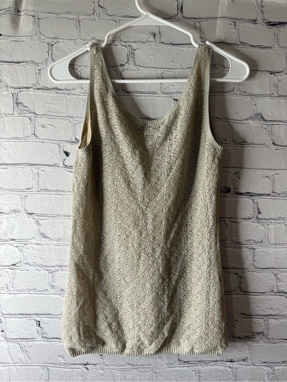 Ports 1961 Cream Crochet Scoop Neck Top XS